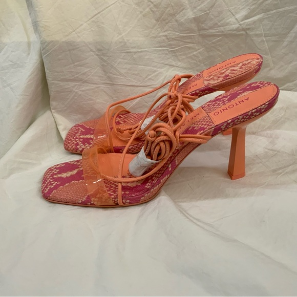 Antonio Melani Barden Lace-Up Dress Sandals 
Citrus Peach 7.5M or 10M New - Picture 4 of 12